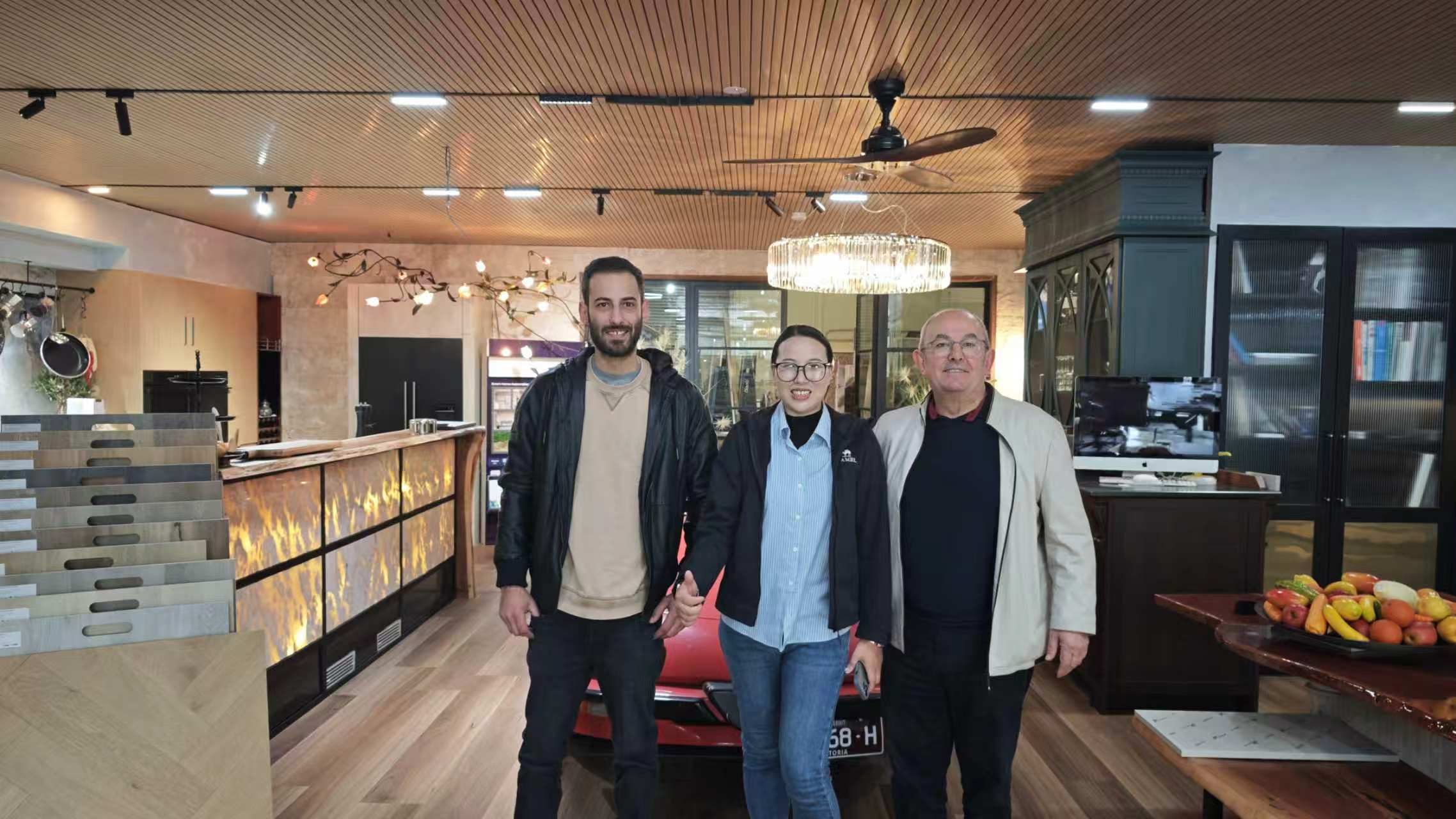 Tom from Australia during a customer visit
